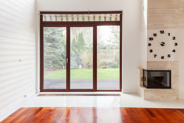 Fototapeta premium Living room with big window