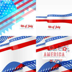creative set of american independence day background