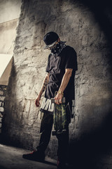 Brutal guy in face mask