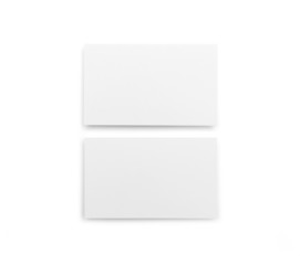 Two white business cards on a white background