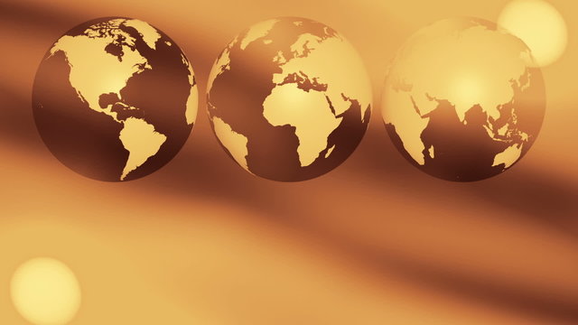 Worldwide business three world globes background
