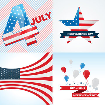 vector collection of american independence day background