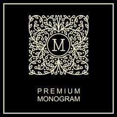 Stylish  graceful monogram ,  logo design in Art Nouveau style