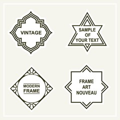 Obraz premium Set of blank for retro vintage badges, borders, frames , labels