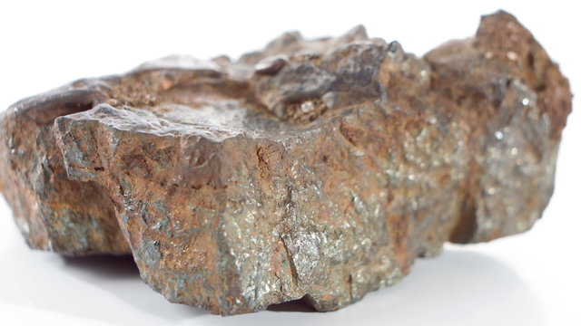 Meteorite on white background