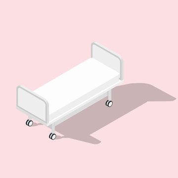 Hospital Bed Isometric Detailed Set