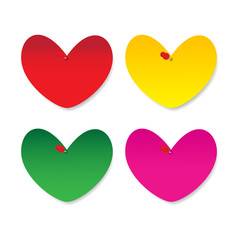 Blank heart paper note with pushpin