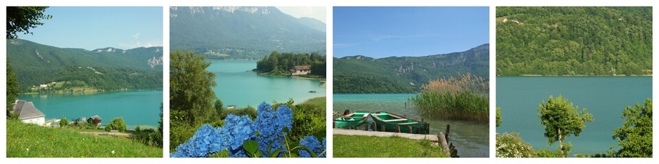 Obraz premium Le lac naturel d'Aiguebelette en Savoie