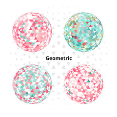 Geometric circle on white background. vector illustration