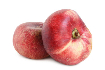Fresh flat peach fruits