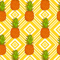Tropical Pineapples Background 
