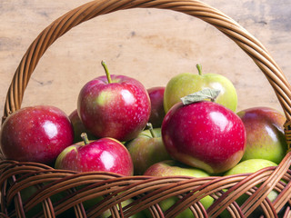 apples in a wicker basket