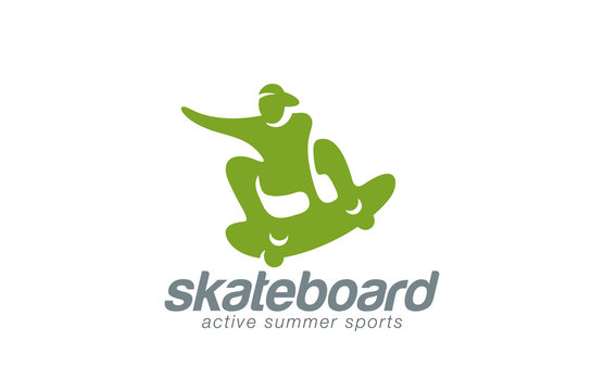 Skateboard logo design vector template. Active sport icon...Skat