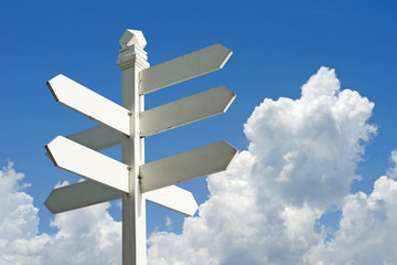 direction sign with blank spaces for text