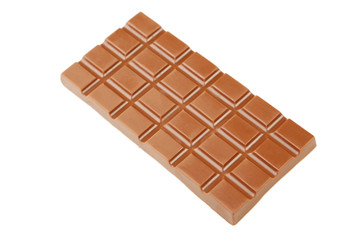 Milk chocolate bar isolated on white