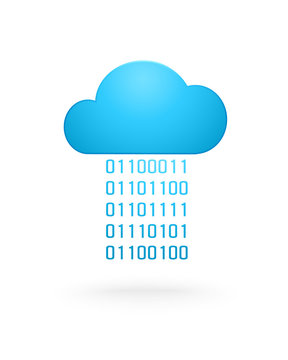 Cloud computing concept with binary code
