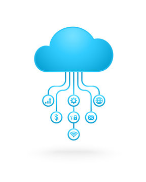 Cloud computing concept with business icons