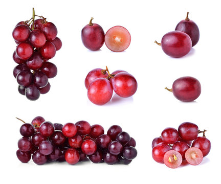 Red Grape Isolated On White