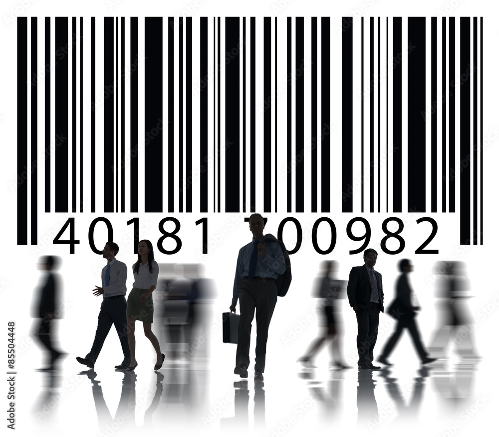 Poster bar code identity marketing data encryption concept
