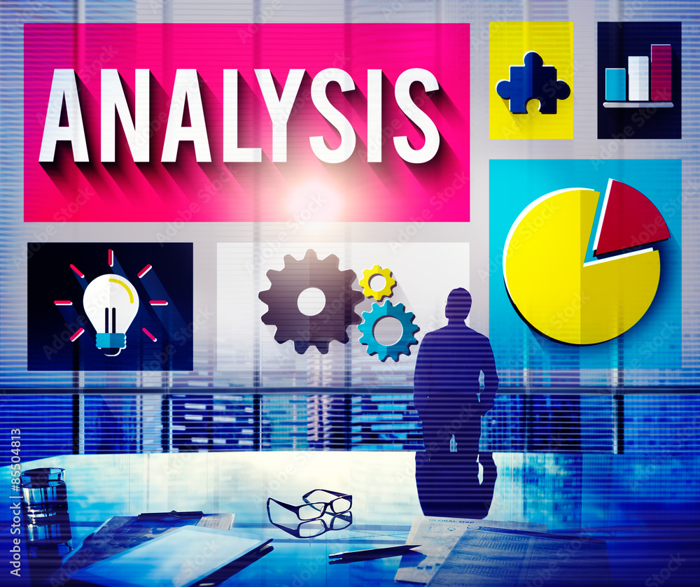 Poster analysis analytics analyze data information statistics concept