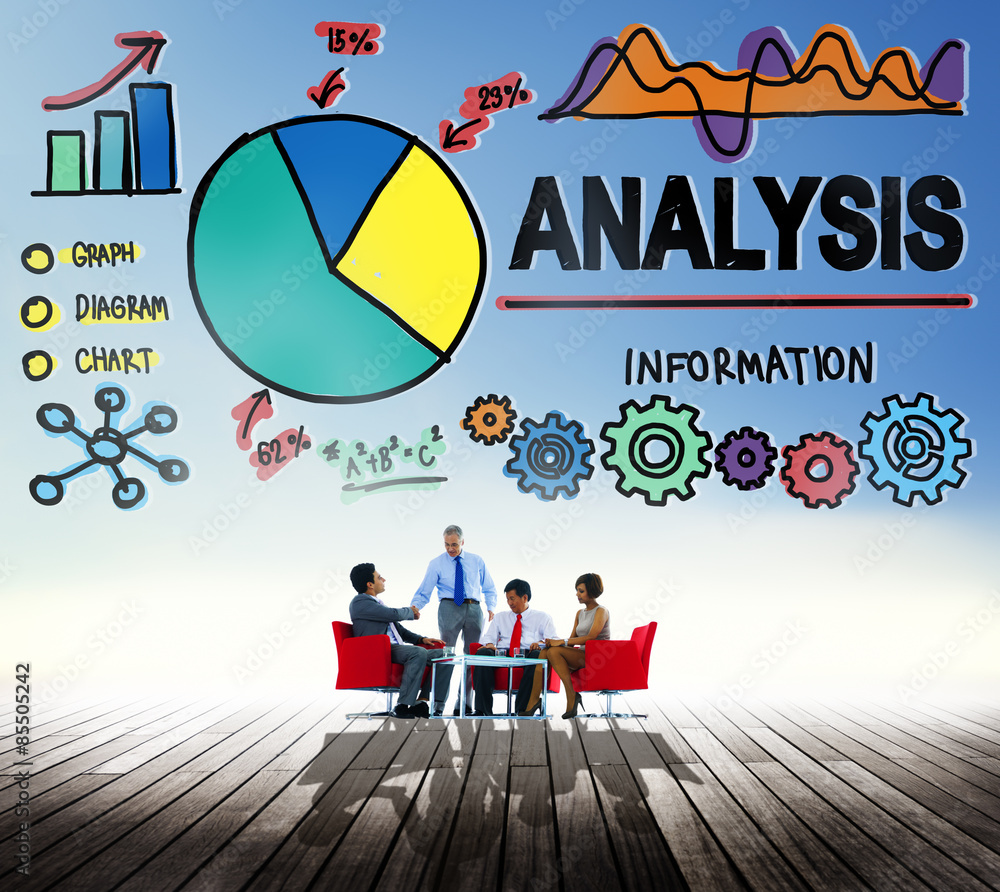 Poster analysis analytics analyze data information statistics concept