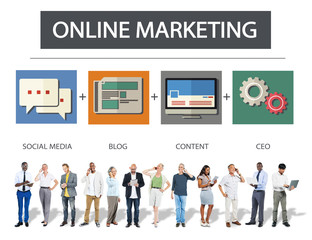 Online Marketing Business Content Strategy Target Concept