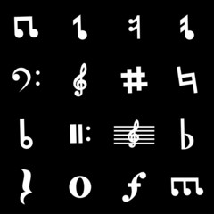 Vector white notes icon set