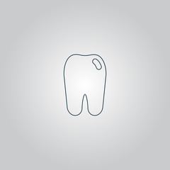 Tooth icon. flat symbol 