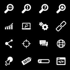 Vector white seo icon set