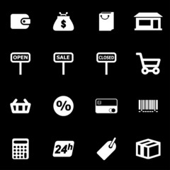 Vector white shop icon set