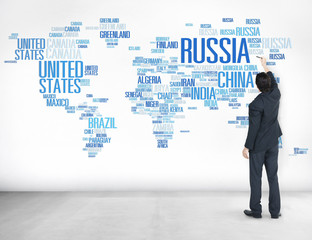 Fototapeta na wymiar Russia Global World International Countries Globalization Concep