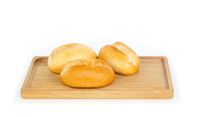 German style bread rolls on a breakfast tray