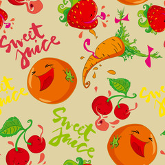 Fruits and Vegetables seamless pattern.