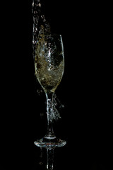 white wine pouring