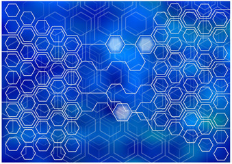Fototapeta premium bright modern background with hexagonal shapes and lines