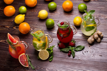 Summer drinks with ice.