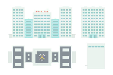 Naklejka premium Hospital Building - Template for Creation Axonometric Projection