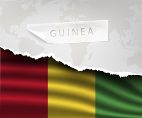 paper with hole and shadows guinea flag