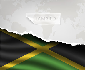 paper with hole and shadows JAMAICA flag