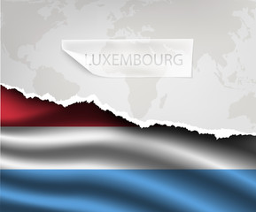 paper with hole and shadows LUXEMBOURG flag