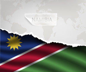 Obraz premium paper with hole and shadows NAMIBIA flag