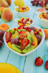 Fruit salad - diet, healthy breakfast, weight loss concept