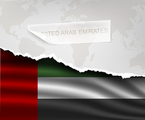 paper with shadows Arab Emirates flag