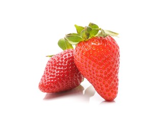 Ripe strawberry isolated on white background