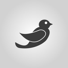 The bird icon. Nature symbol. Flat