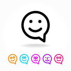 happy smile speech bubble