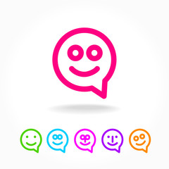 happy smile speech bubble