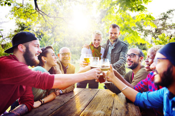Diverse People Friends Hanging Out Drinking Concept