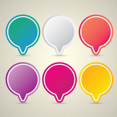 color vector paper speech bubble set.