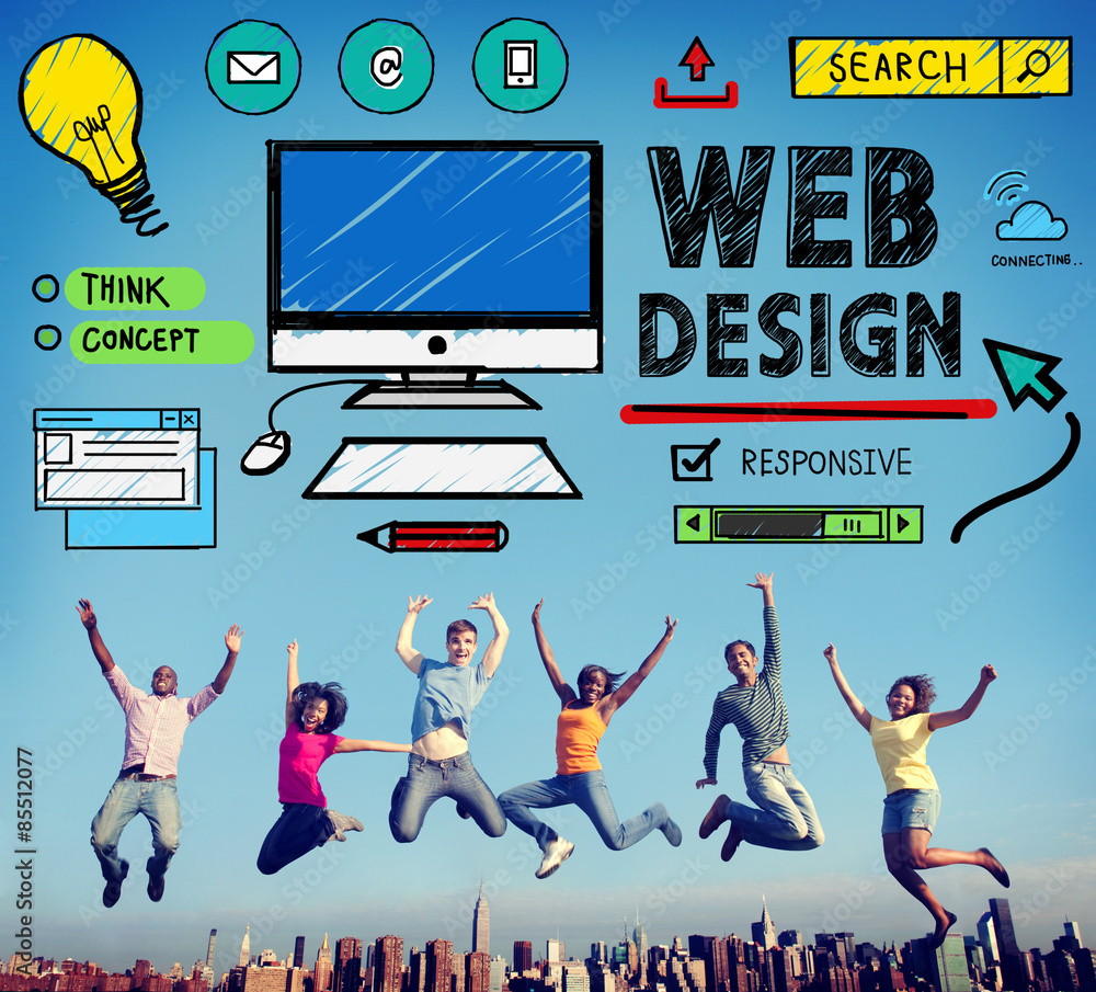 Poster web design development style ideas interface concept